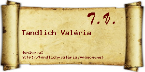 Tandlich Valéria névjegykártya